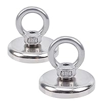 Aenienoe Neodym Magnet Extra Starke 70kg Magnete Stark Groß Magnetfischen mit Heberinge und Schrauben für Geeignet Magnet Fischen in Haus,Werkstatt,Wasser 42mm 2Stück