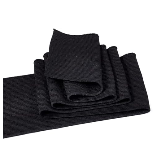 NBEADS Ribete de Cintura de Polialgodón, Puños de Costilla Sin Costura de 100×10×0.2 cm Puños de Costilla Tubulares para Puños, Pretinas Escote Cuello Ribete Chaqueta Sudadera Costura, Negro
