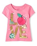 The Children's Place Baby Toddler Girls Short Sleeve Graphic T-Shirt, School Love, 5T