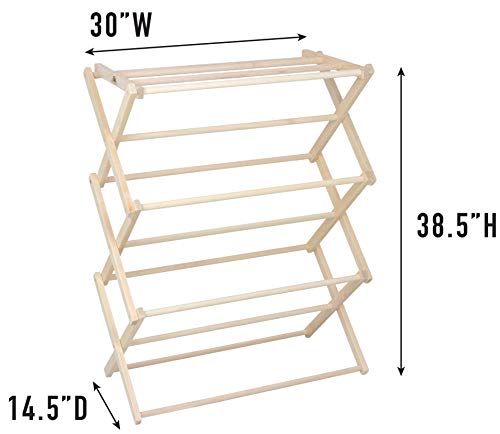 Pennsylvania Woodworks Clothes Drying Rack: Solid Maple Hard Wood Laundry Rack For Sweaters, Blouses, Lingerie & More, Durable Folding Drying Rack, Made In Usa, No Assembly Needed #TOP1