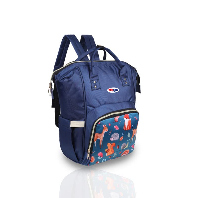 Chinmay Kids Diaper Bag Printed Waterproof Multifunctional Travel Backpack For New Born Backpack Diaper Bag,Blue lion-image-7