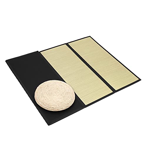 Meditation Cushion And Japanese Tatami Mat Full Set - Meditation Pillow 19.7Х19.7Х1.9' With Tatami Floor Mat 47.2X78.7X0.4' Yoga Pillow For Meditation And Japanese Mat - Made By Hand From Igausagi #TOP12