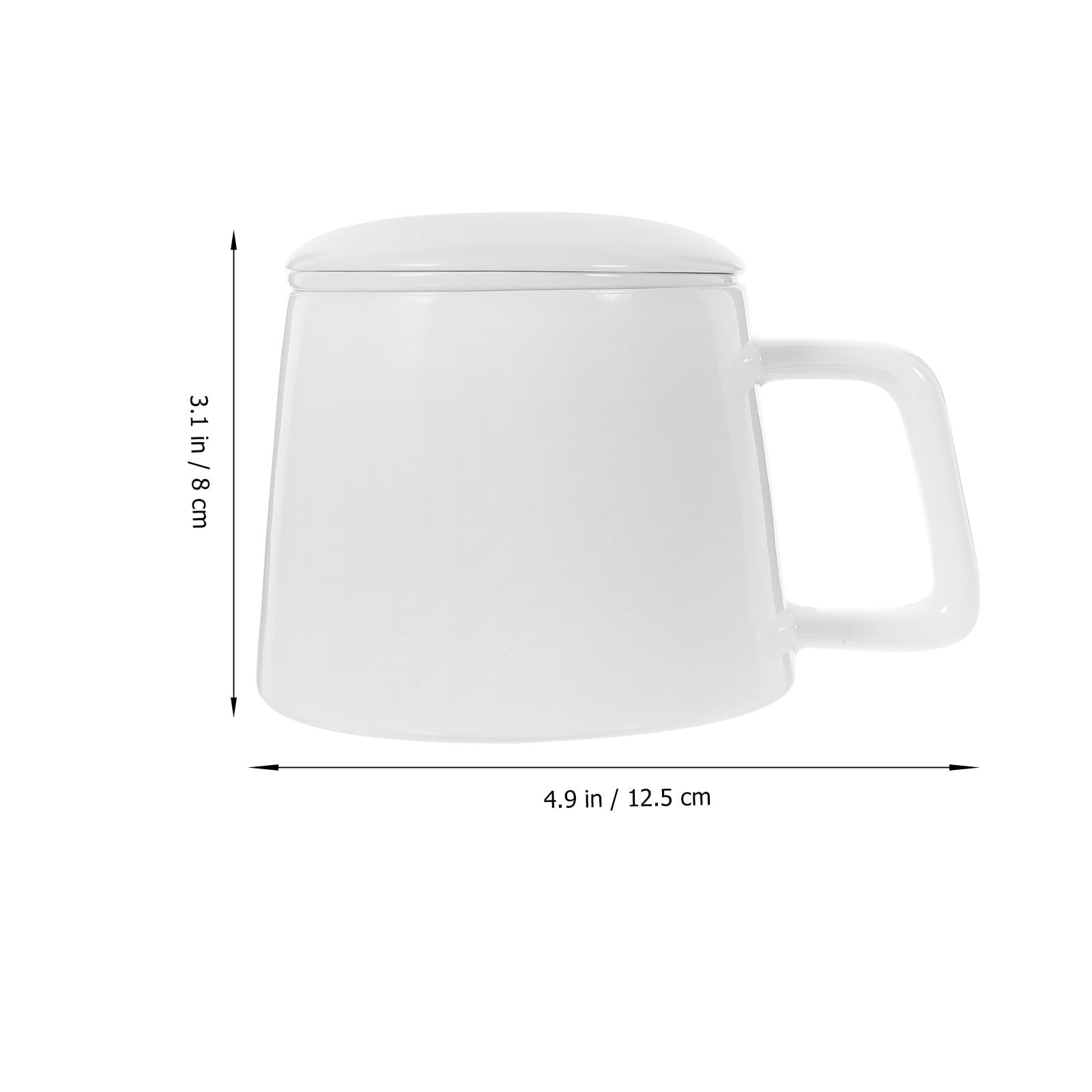 Keramik Teetasse mit Deckel und Filter Weiß Japanischer Stil Handlich und Komfortabel für Einsatz im Restaurant und Zuhause