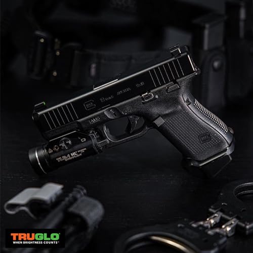 Image of TRUGLO Tritium Pro Night Sights, Compatible with Glock Handgun Models | Compact Durable Glow-in-The-Dark Front & Rear Gun Sight Set with Focus Lock Front Ring