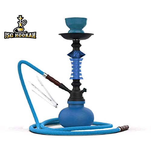 Cachimba B8-1 JSG.HOOKAH De 1 Salidas, Shisha De 33cm De Altura, 1 Mangueras, 1 Pinzas, Pipa De Agua, Color (AZUL)