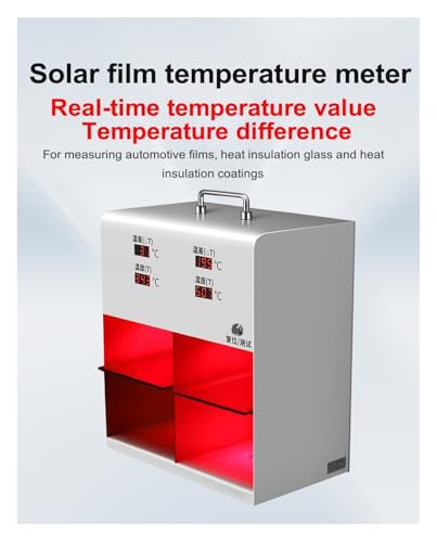 Comprobador de película solar para medición de aislamiento térmico, calibración automática y monitoreo directo de temperatura para ventana de coche y cristal, 1 paquete
