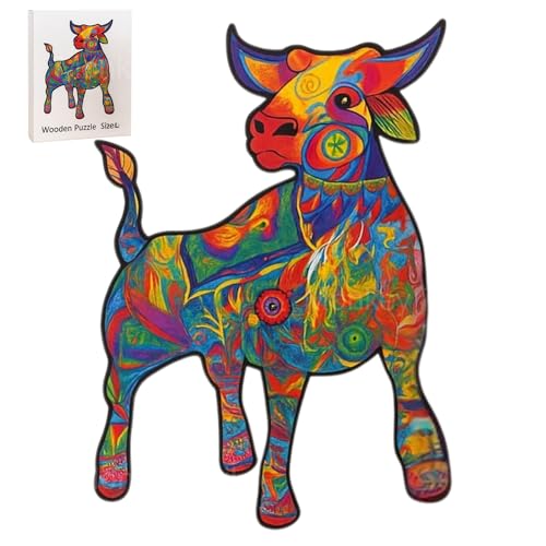 Image of MONKEYTAIL Whimsy Wooden Jigsaw Puzzle for Adults & Teens - Laser-Cut Pieces, 3D Puzzle Box as Birthday Gift for Boys & Girls - Brain Teaser, Home Decor & Family Game (DBUL, Size; Large)