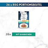 Gourmet Perle Erlesene Streifen Katzenfutter nass, mit Kaninchen, 26er Pack (26 x 85g)