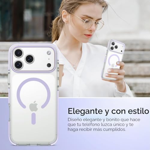 Miniatura 7 de VENINGO Funda Magnética para iPhone 17 Pro 6.3", Transparente/Morado