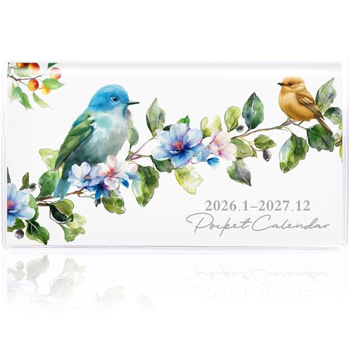 Pocket Calendar 2026-2027 for Purse, Small Pocket Planner 2026-2027 for Purse 3.5×6.5In,24 Month Organizer from Jan 2026- December 2027 Mini Planner with Pvc Cover for Organizing & Planning