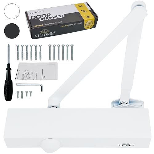 Cierrapuertas Automatico Ajustable Con Retenedor 60kg / Muelle Puerta Con Sistema Hidraulico/Cierra Puertas Automatico/Cierre Automatico (Grande Blanco)