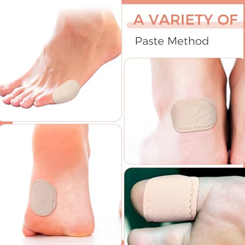 Image of Nuanchu 60 Pieces Bunion Cushions Self-Adhesive Bunion Pads Foot Callus Patches Foot Blister Shoe Accessories Women Men Feet Heel Protector Pads(Light Skin,M)
