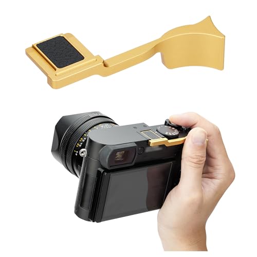 Image of JJC Deluxe Metal Thumb Up Grip for Leica Q3 43 /Q3 /Q2 Cameras, Hot Shoe Thumb Rest Support Grip for Stable and Safe Hand Hold, with Anti-Scratch Silicone Pad, Not Affect The Use of Camera Buttons