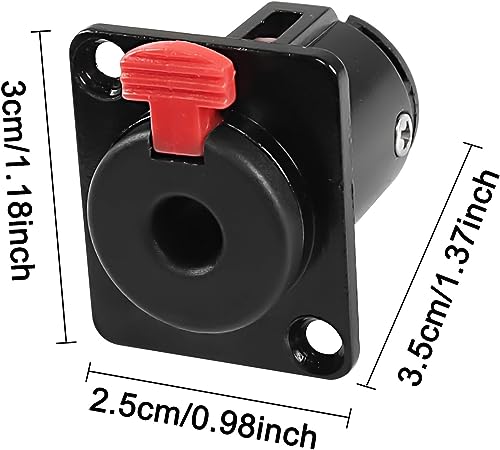 XMSJSIY 1/4" 6.35mm Stereo Socket Audio Jack Adapter Connector 6.35mm TS/TRS Female Socket Panel Mount with Locking Style D Series Size for Microphone Speaker Amplifier Mixer -2 Pack - Image 2