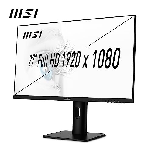 Image of MSI PRO MP273A 27 Inch Full HD Office Monitor 1920x1080 IPS Panel, 100 Hz, Eye-Friendly Screen, VESA Mountable, Built-in Speakers, Display Kit Support, Tilt-Adjustable HDMI 1.4, DP 1.2a, D-Sub(VGA)