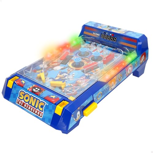 ColorBaby Sonic Pinball de Mesa, Luces y Sonido, Marcador electrónico, Diseño Arcade Premium, Licencia Oficial, Juegos de Mesa electrónicos, Juguete de colección (77726)