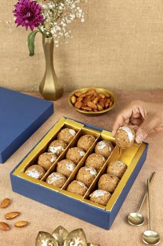Image of KiloBeaters Sugar Free Almond Ladoo | Low Carb Keto Sweet | Vegan, Gluten Free & Plant-Based Mithai | Made with Premium Almonds | Healthy Rakhi, Diwali & Festive Gift | 400 g