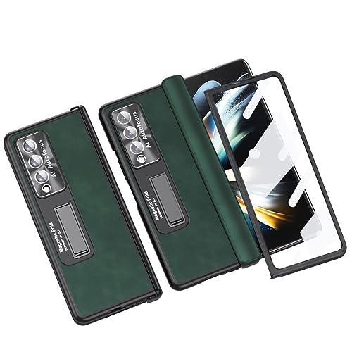 Étui cuir PU Galaxy Fold 4 antichoc mince et magnétique vert - 2