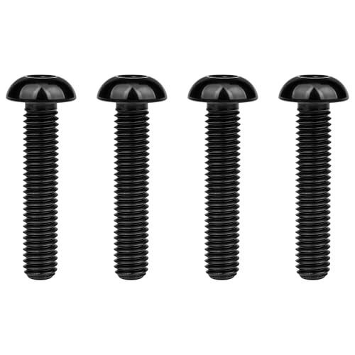 Image of Titanium Bolt M4x6 8 10 12 15 20mm Hex Head Screws for Bicycle Pack of 4 (Black, M4x20mm)