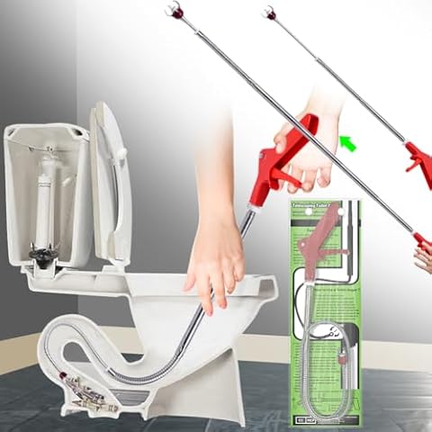 Aozzy Toilet Snake Clog Remover Toilet Auger Grabber Tool Plumbing Snake for Toilet Stainless Steel Telescoping Toilet Auger Grabber Tool with Claw Picker Toilet Snake for Grab/Unclog Block Cover