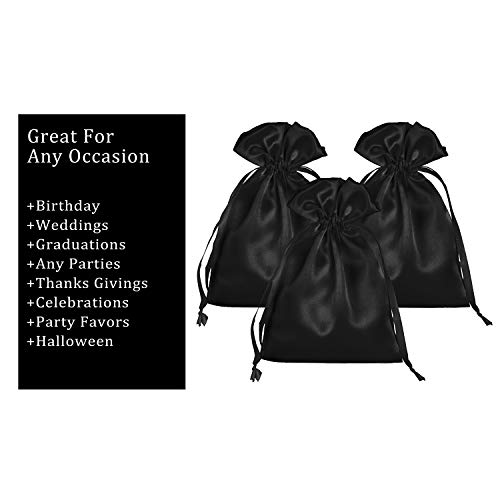 Aklvbl 50 Pack 5X7 Black Satin Bags Small Gift Bags, Jewelry Bags, Drawstring Pouch, Wedding Favor Bags, Baby Shower Bags, Party Favor Bags,Satin Gift Bags #TOP3