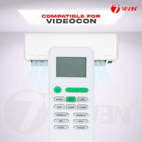 Image of 7SEVEN Compatible with Videocon AC Remote Control Model 175A Suitable for 1 1.5 2 Ton Split and Window Air Conditioner - Match Each Key by Key Exactly with Existing AC Remote Functions
