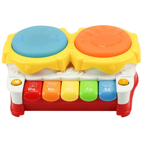 Brinquedo Piano Tambor Musical 2 em 1 Divertido com Sons, Luzes e...
