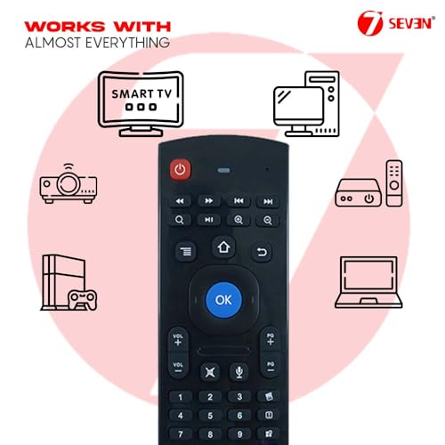 Image of 7SEVEN Air Mouse Smart Universal Remote 2.4GHz Wireless Voice Command Air Fly Mouse Keyboard for Smart TV, Android TV Box, Projector, Computer and PC Gaming