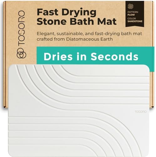 Stone Bath Mat, Diatomaceous Earth Non-Slip Stone Shower Mat - Qu...