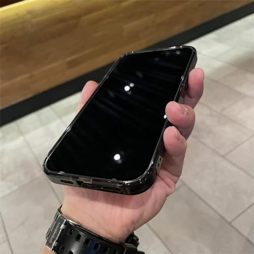 Coque iPhone 14 transparente à paillettes avec protection d'objectif en verre