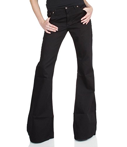 Comycom - Pantalón - Campana - Básico - para mujer negro 42W x 32L