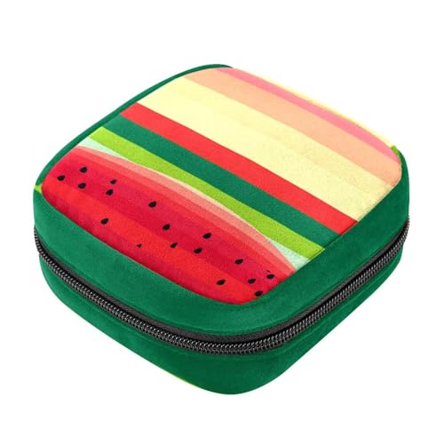 Sacchetto di immagazzinaggio del tovagliolo sanitario,Borsa mestruale,Sacchetto del cuscinetto,Strisce di anguria,Sacchetto di periodo