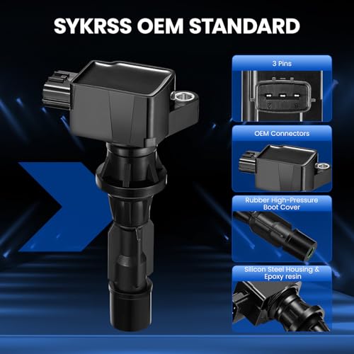 Image of 4-Pack Ignition Coil UF540 Compatible with Mazda 3 /6 06-13, CX-7 07-12, MX-5 Miata 06-15 2.0L 2.3L 2.5L L4 Replacement for L3G218100 L3G218100A C1683
