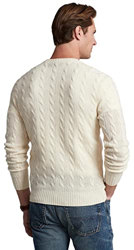 Polo Ralph Lauren Men's Big & Tall Cable Knit Pullover Sweater (Chiccream - Xlt) #TOP4
