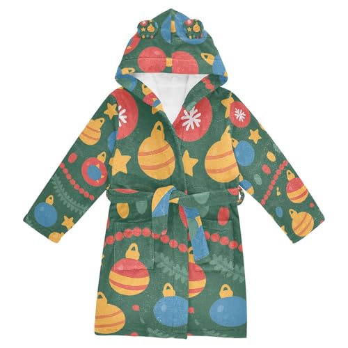 GuoChe Bathrobe For Girls Holiday Decorations Pattern Girls Robe With Hood