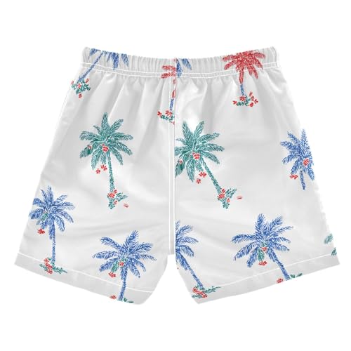 OREZI Boys Swim Trunk Simple Palm Trees Pattern Bathing Suit Swim Shorts for Toddler Kids Teens2