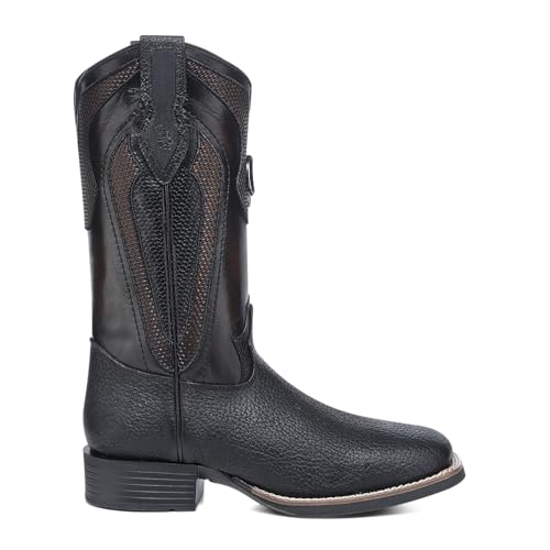 Cuadra Rodeo Boot Men Black Bison & Bovine Leather2