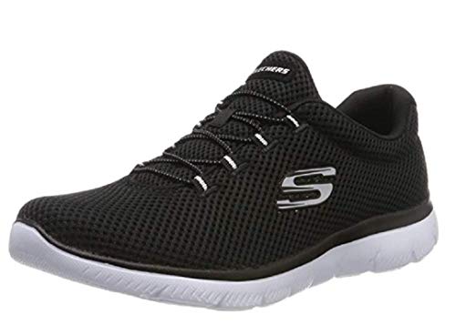 Skechers Summits, Zapatillas para Mujer, Negro (Black Mesh/Lt Blue & Pink Trim Bklb), 38 EU