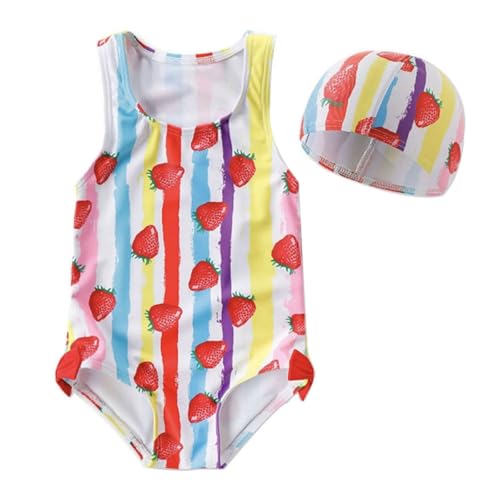 Image of Baby Girls One Piece Swimsuit Yellow Swimwear Fruit Pineapple Bathing Suit Summer Beach Wear with Ruffle Butt
