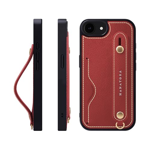 HANATORA for iPhone 17e 16e �P�[�X �{�v �ϏՌ� �w�ʃx���g �J�[�h�|�P�b�g �X�}�z�P�[�X �X�}�z �X�^���h�@�\ �l�b�N �X�g���b�v �t�� �G���{�X���U�[ �M�t�g �}�O�l�b�g�Ȃ� ���b�h NCGH-16e-Red