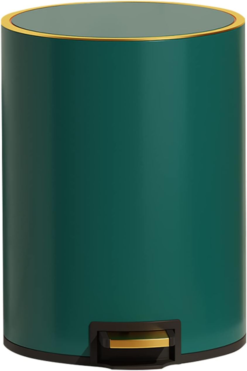 部屋用ゴミ箱 バスルームキッチン、6l / 8l / 12lラウンドペダルビンステンレススチールゴミ箱の柔らかい密接な金属のゴミ箱、