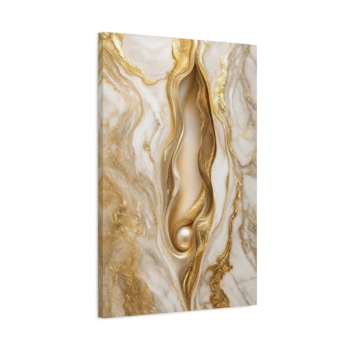 Toile marbre or blanc pour habiller un mur vide au-dessus du canapé 50x75