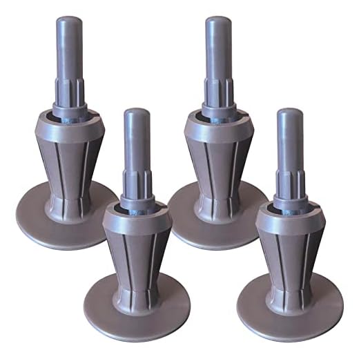 Home's Place Bed Frame Feet Replacement, Sturdy Steel Stem Plastic Bed Frame Glide Legs to Replace Wheels and Protect Your Floor, Set of 4