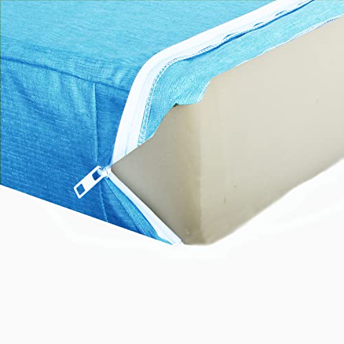 Youngseahome Patio Seat Cushion Covers,Washable Slip Covers Replacement,Waterproof Outdoor Furniture Chair Cushion Pillow Seat Cover For Couch,Garden,Sofa,Aqua,22"×20"×4"(4 Covers Only) #TOP6