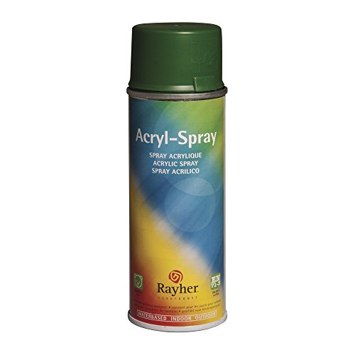Rayher Hobby Spray peinture acrylique mat, vert sapin, 0,55 x 0,55 x 1,7 cm, 200 ml, DIN EN71-3, base aqueuse, séchage rapide, multiples surfaces, intérieur,...
