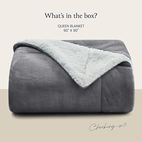 Belador Sherpa Fleece Queen Size Blanket For Bed - Fuzzy Warm Large Blankets - Anti-Static Soft Blanket, Fleece Blanket - Sherpa Throw Blankets & Throws For Sofa - 90X90 Inches #TOP6