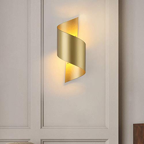 Applique murale moderne double diffusion luminaire doré spirale - 4