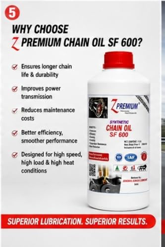 Image of ZPremium Chainsaw Oil SF 600-1 Litre | Bar and Chain Lubricant for All Chainsaws | Reduces Wear Heat and Friction | Smooth Cutting Performance | Longer Bar Chain Life Protection