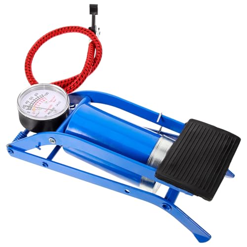 Mikinona Bomba de Pie para Bicicleta de Alta Presión, Inflador Portátil Tubo Rojo Pequeño, Bomba Activada por Pedal para Neumáticos de Coche, Moto y Balón, Adecuado para Ciclismo