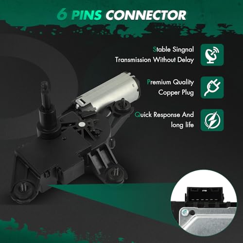 Image of SCITOO Windshield Wiper Motor Compatible for Saturn for Vue | Direct fit for 2008-2010 For Saturn For Vue|Replaces OE 25963804, 96673001|6 Pins|Fit for Rear Wiper Motor Sliver /Black